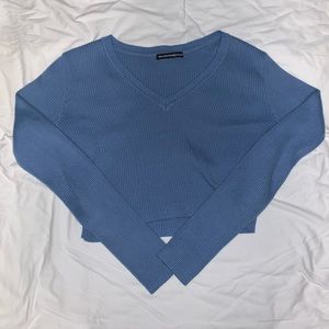 Light Blue Brandy Melville Cropped Sweater